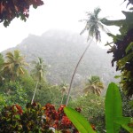 Un des deux pitons qui surplombe les bains chauds de la Soufrière