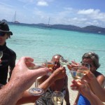 Dégustation de champagne sur l'île de Morpion